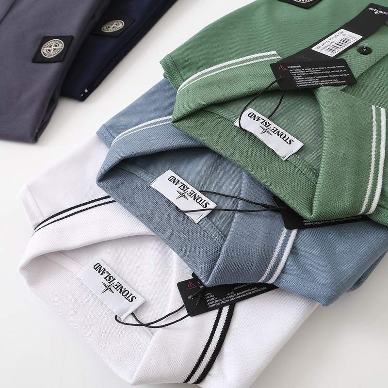 Поло Stone Island Black Logo Flowers "Green" фото № 4