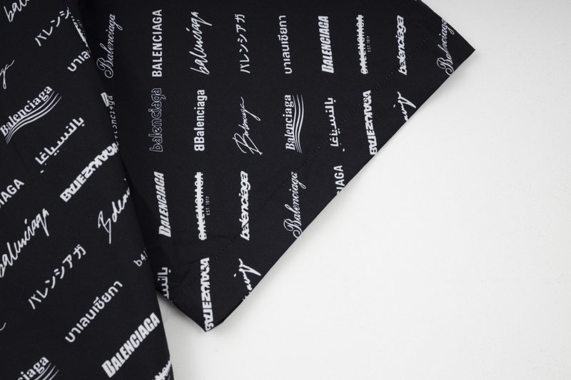 Рубашка Balenciaga Inscription In Different Languages "Black" фото № 7