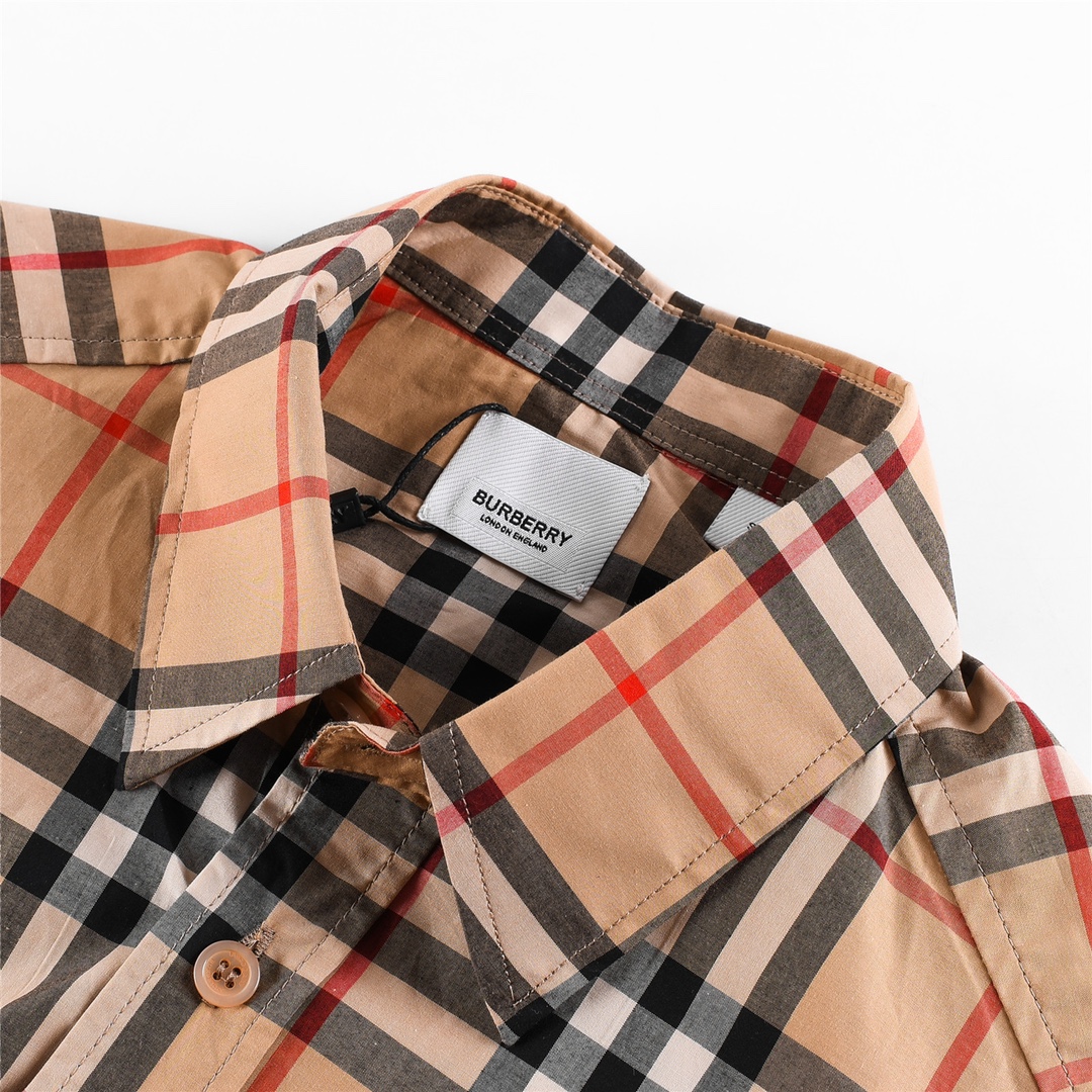 Рубашка Burberry Linear Squares "Brown" фото № 4