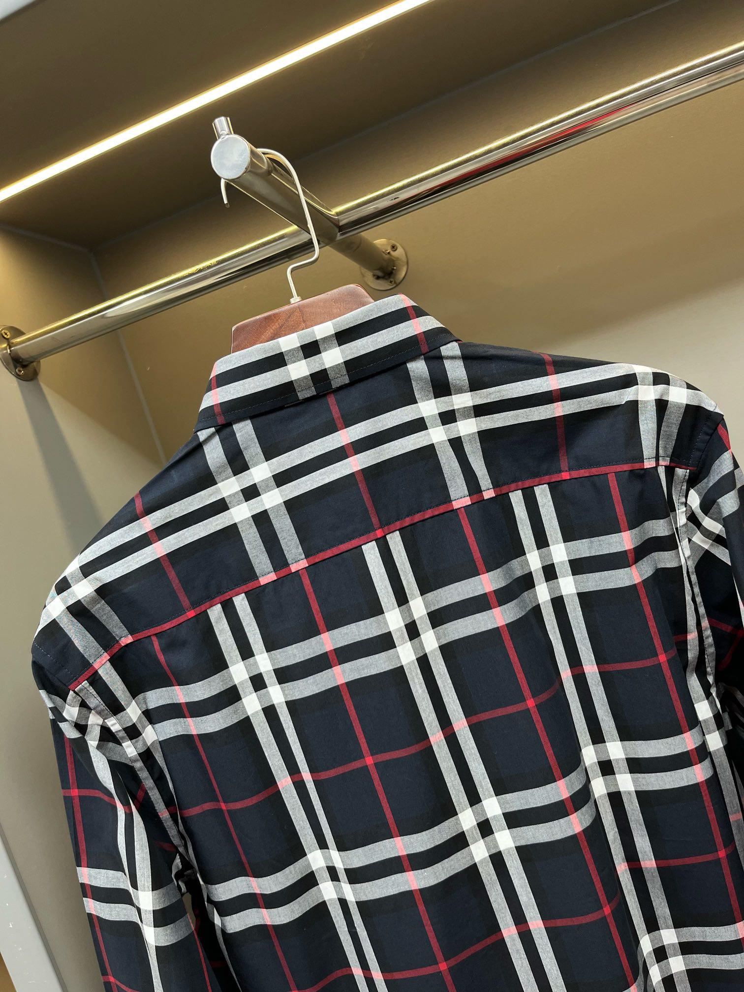 Рубашка Burberry Allsides Print Horizontal And Vertical Colorful Lines "Black" фото № 7