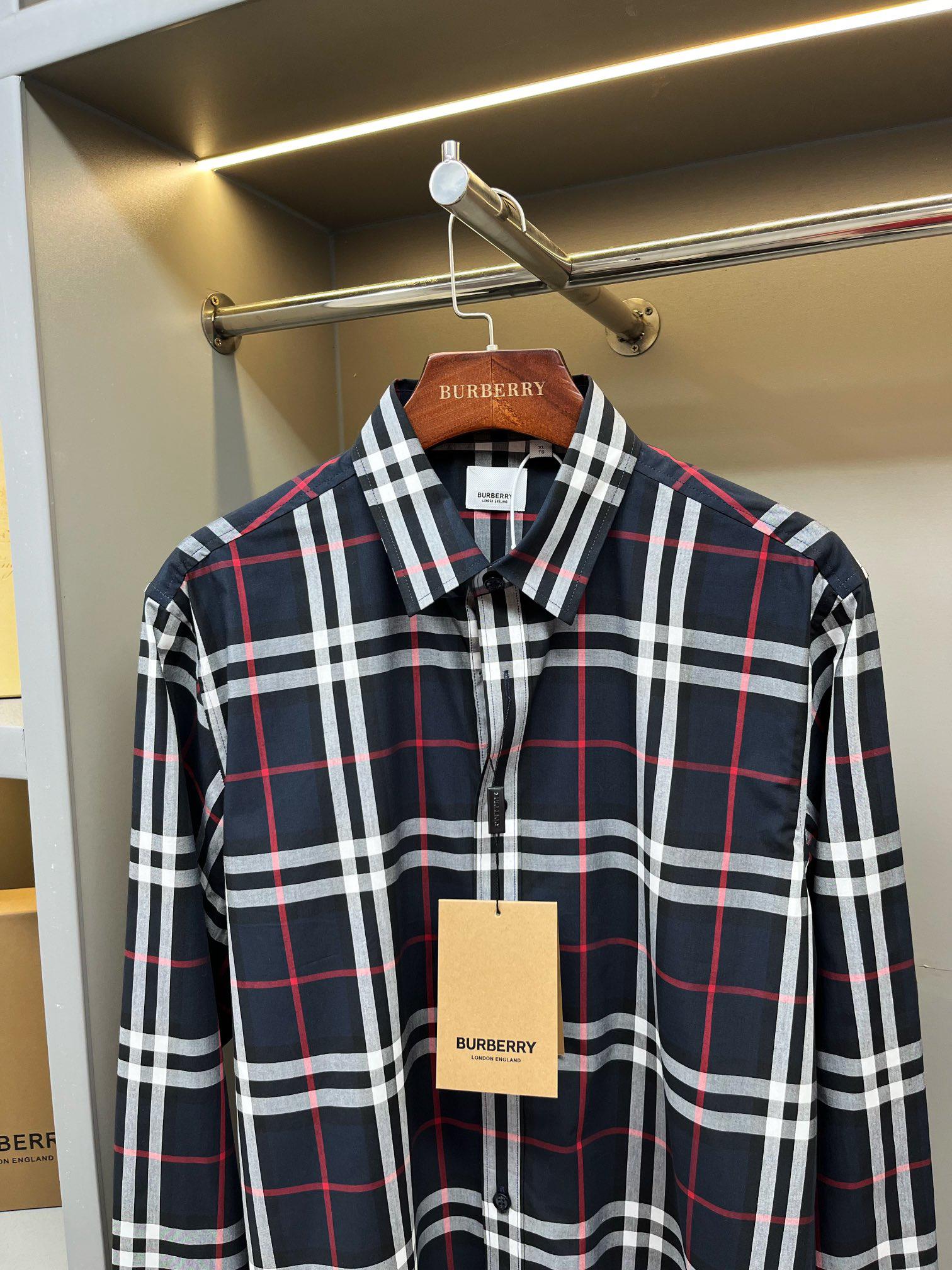 Рубашка Burberry Allsides Print Horizontal And Vertical Colorful Lines "Black" фото № 2