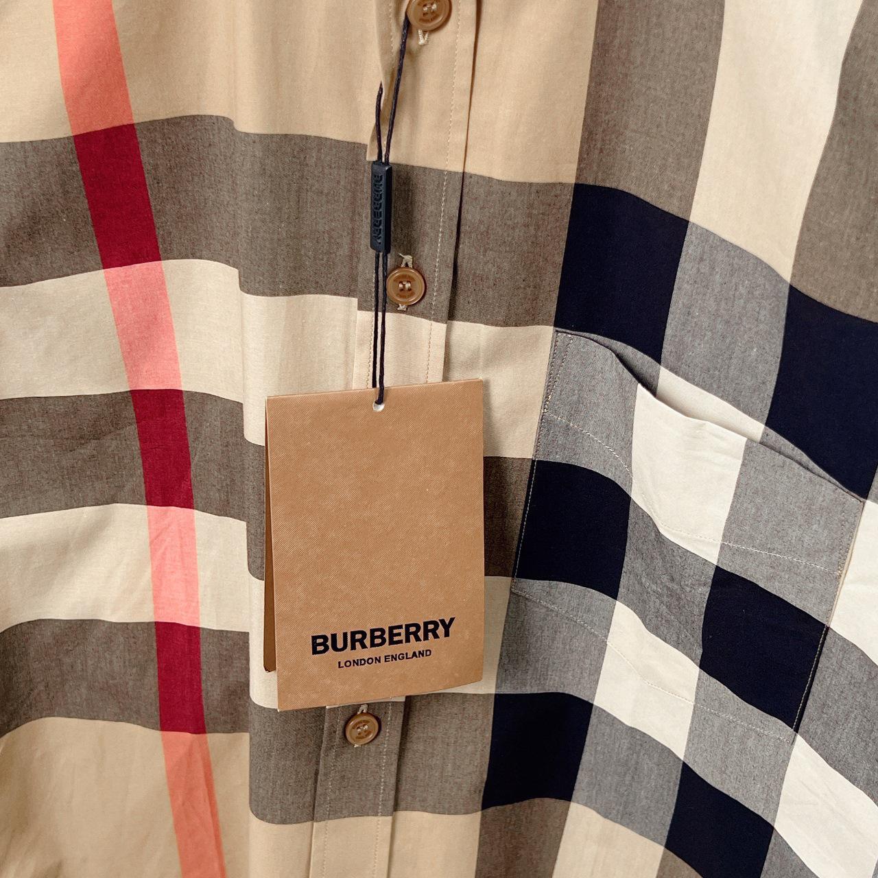 Рубашка Burberry Short Sleeves Checked Print Red And Dark Lines "Brown" фото № 4