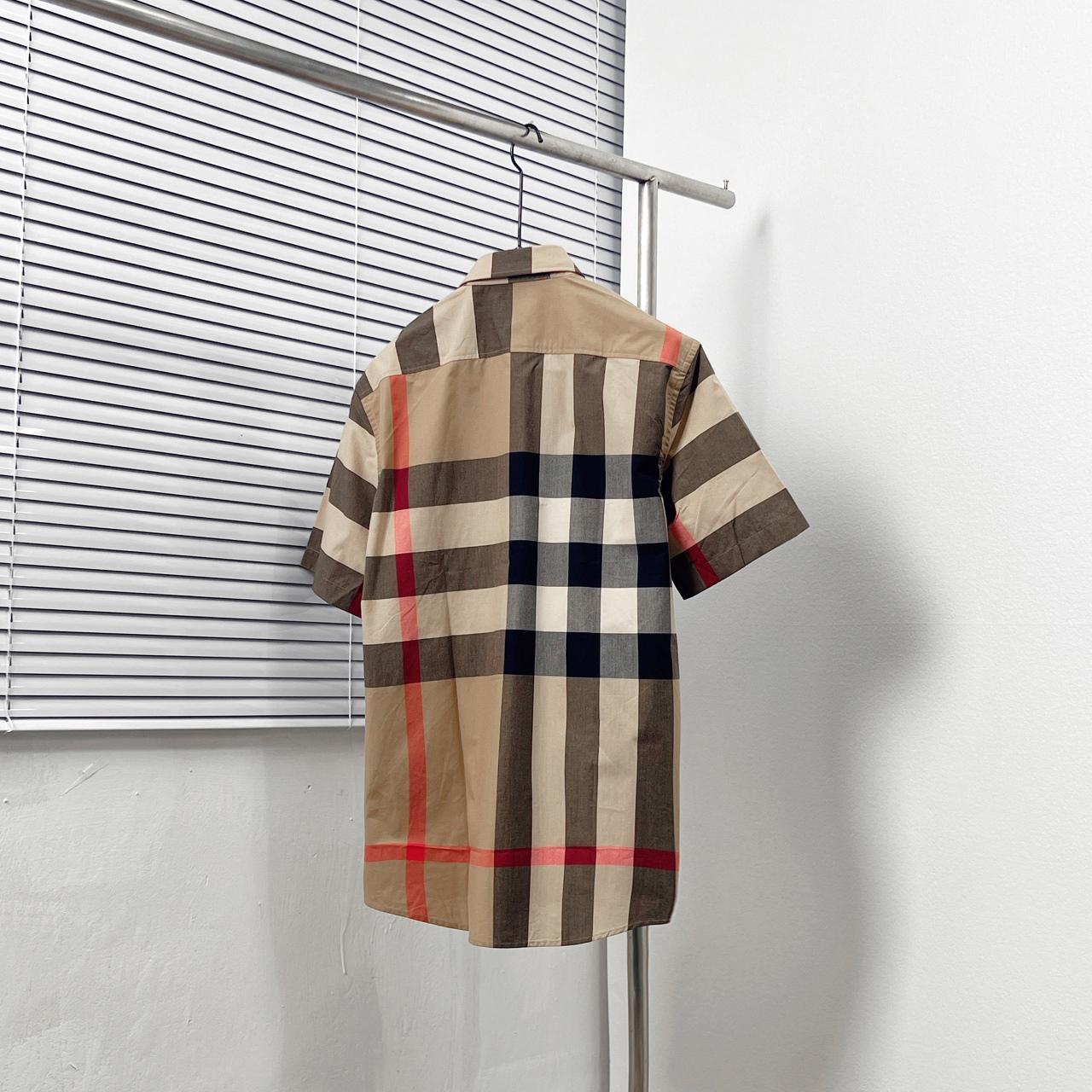 Рубашка Burberry Short Sleeves Checked Print Red And Dark Lines "Brown" фото № 2