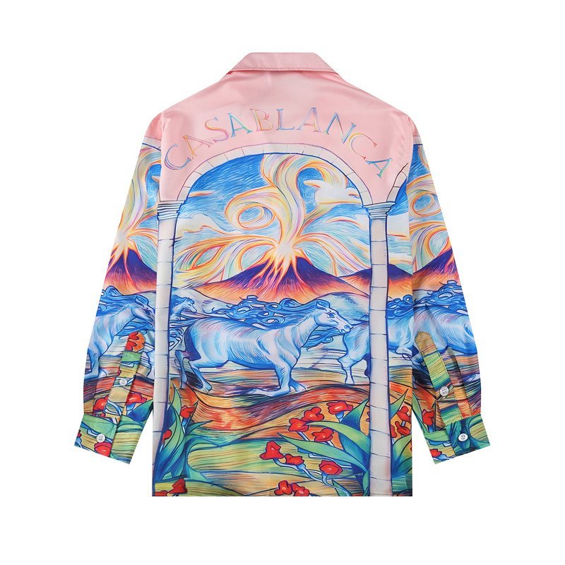 Рубашка Casablanca Running Of Blue Horses "Pink, Blue" фото № 2