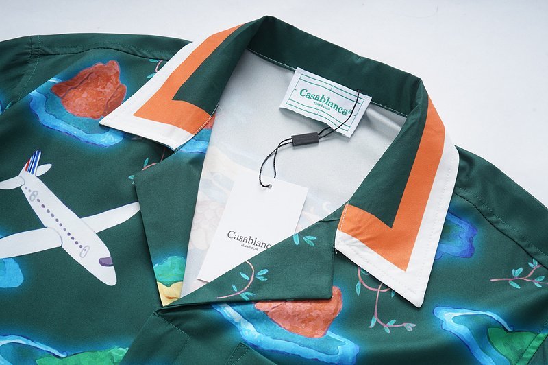 Рубашка Casablanca Islands And Volcano "Green" фото № 7