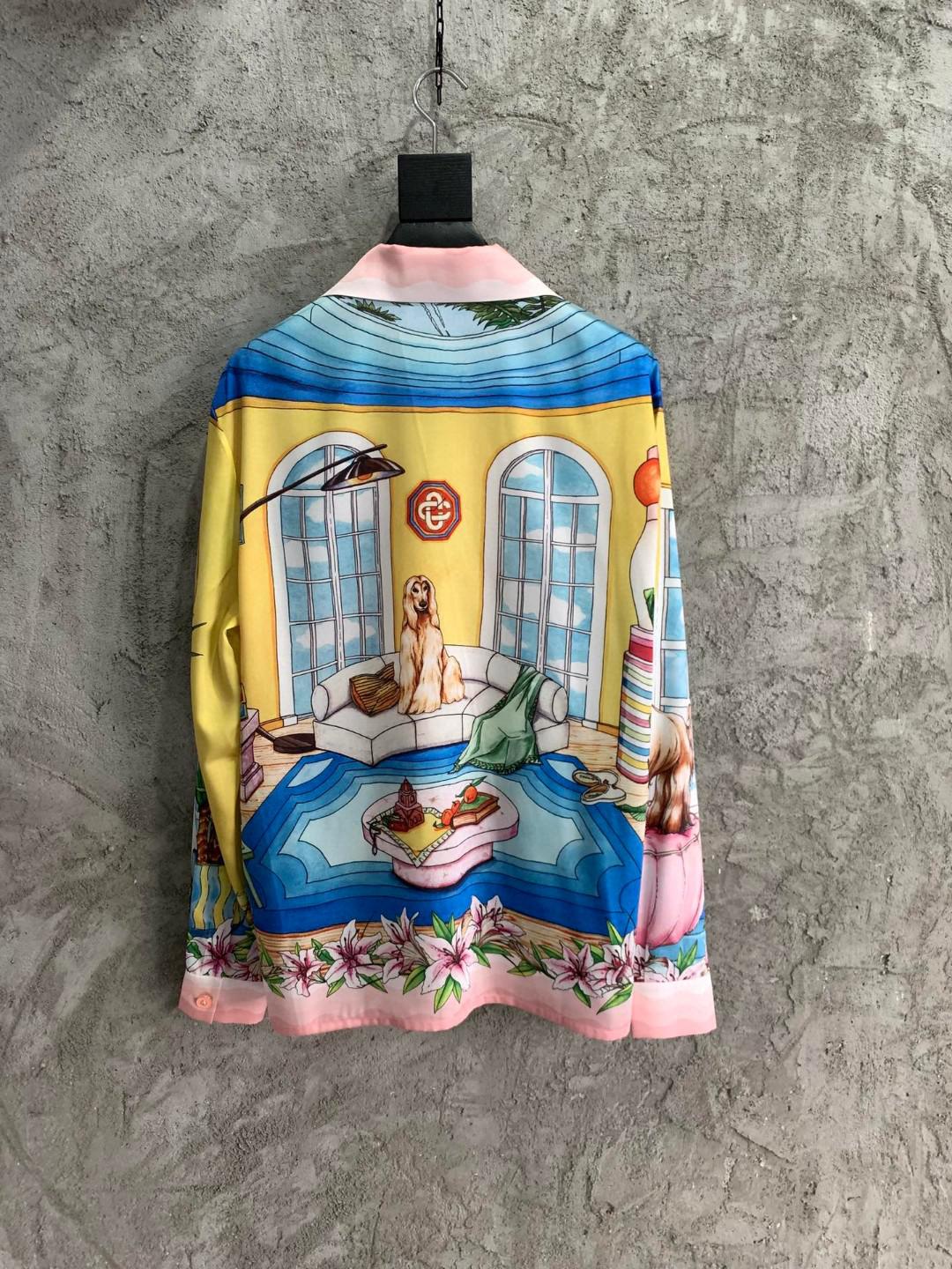 Рубашка Casablanca Dog On The Sofa Windows "Yellow" фото № 6