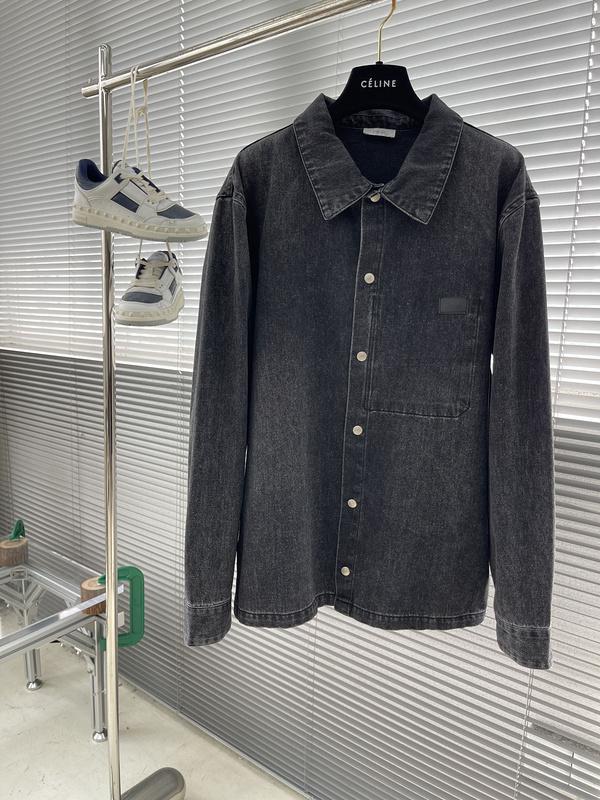 Рубашка Christian Dior Leather Logo "Navy Gray" фото № 7