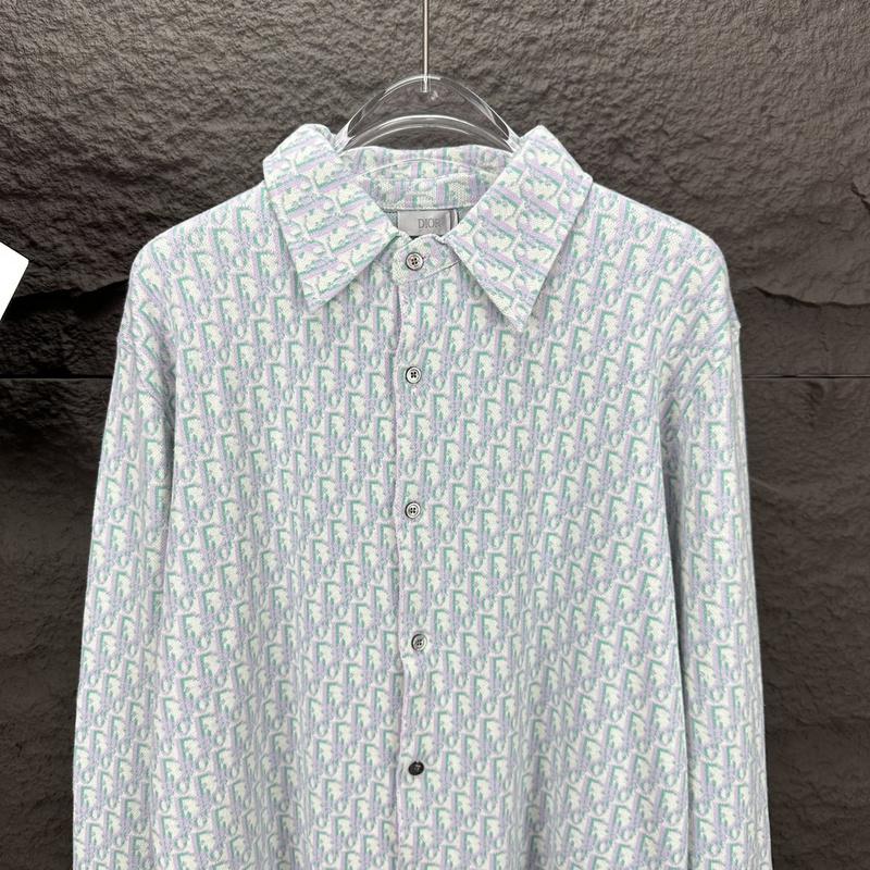 Рубашка Christian Dior Print Of Many Logos "Blue" фото № 3