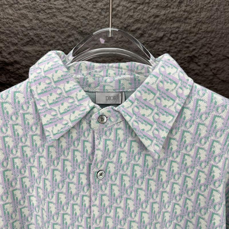 Рубашка Christian Dior Print Of Many Logos "Blue" фото № 2