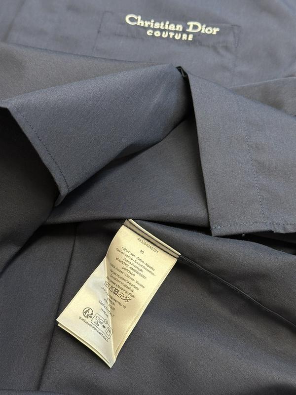 Рубашка Christian Dior White Logotype Couture "Blue" фото № 6