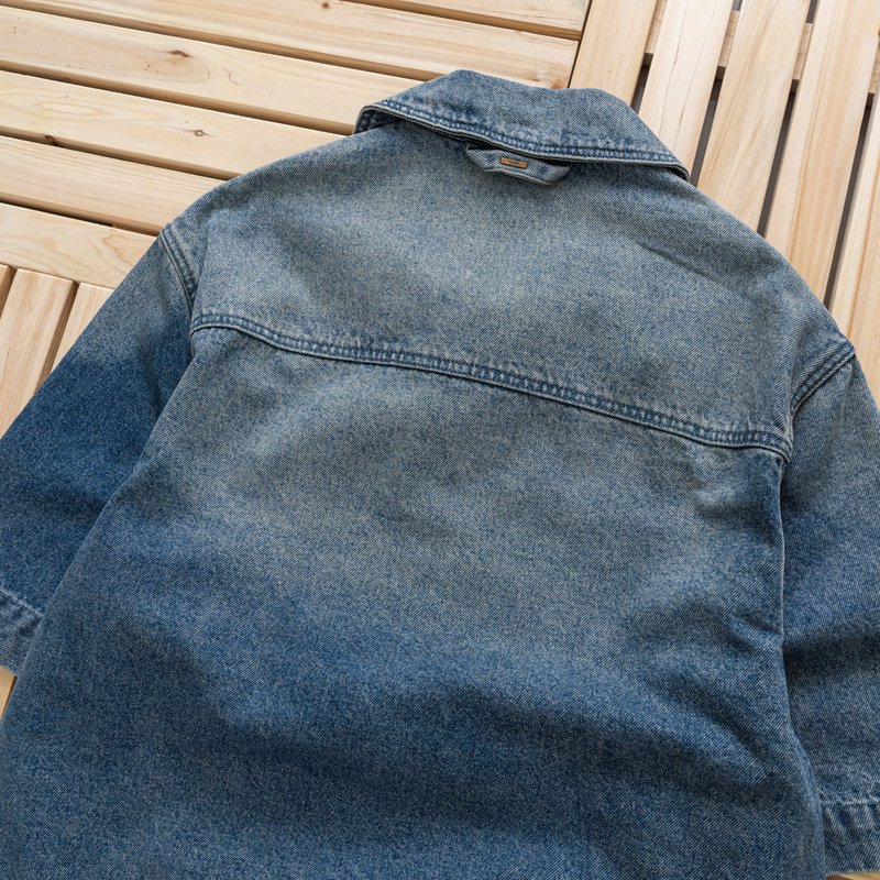 Джинсовая Рубашка Louis Vuitton Logo Embossing "Blue" фото № 5