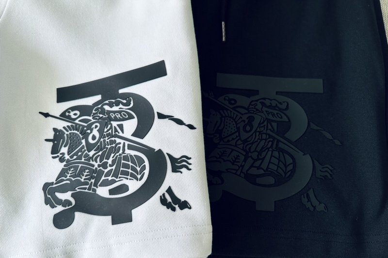 Шорты Burberry Large Logo With A Rider "Black" фото № 2