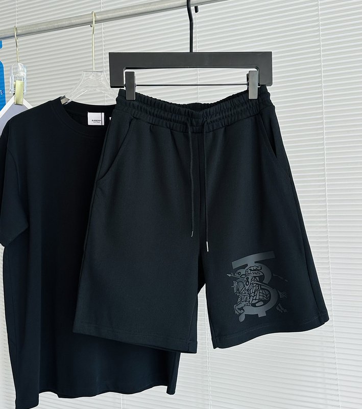 Шорты Burberry Large Logo With A Rider "Black" фото № 4