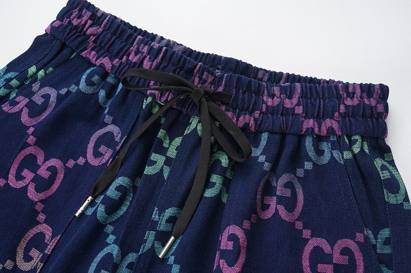 Шорты Gucci Logo Grid "Blue/Violet" фото № 7