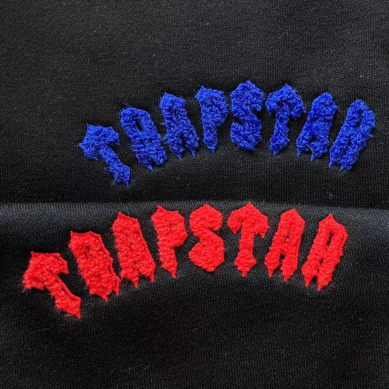 Штаны Trapstar Bicolor With Colorful Embroidered Logo Lettering "Black,Red" фото № 3
