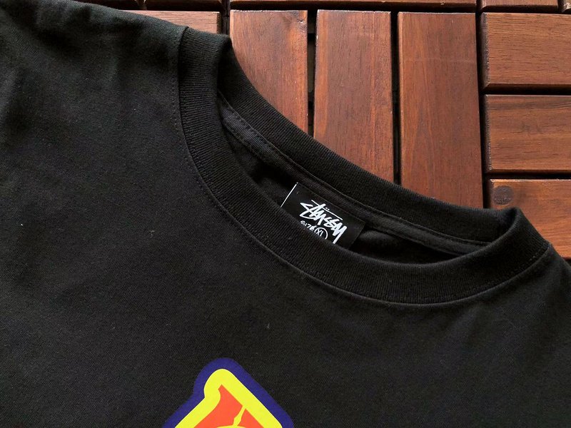 Свитшот Stussy Colorful Vertical Logo Inscription Front "Black" фото № 3