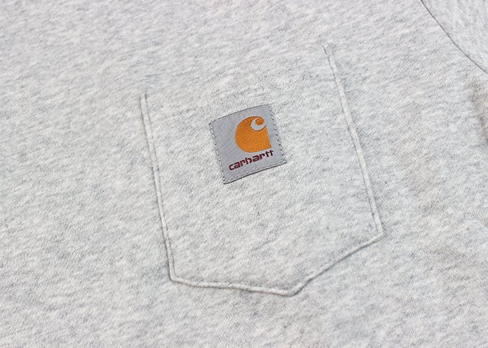 Свитшот Carhartt Solid Color Pocket With Logo "Gray" фото № 2