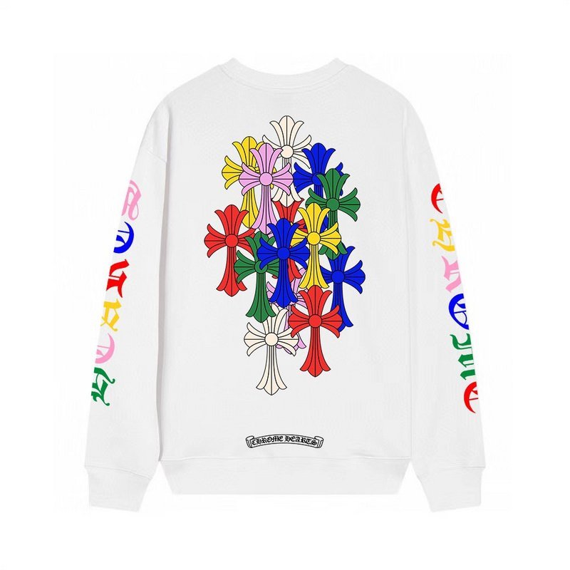 Свитшот Chrome Hearts With Colored Lettering On The Sleeves "White" фото № 3