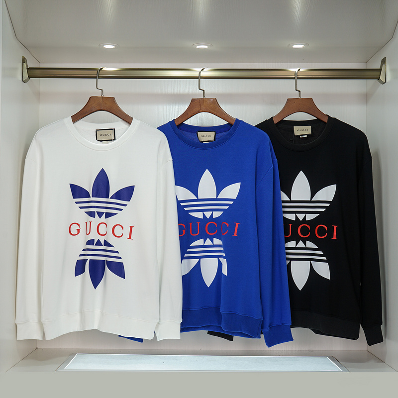 Свитшот Gucci X Adidas Two Halves Of The Logo "White" фото № 3