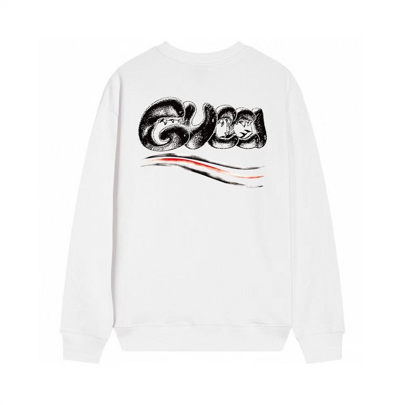 Свитшот Gucci Print Text And 3 Stripes "White" фото № 2