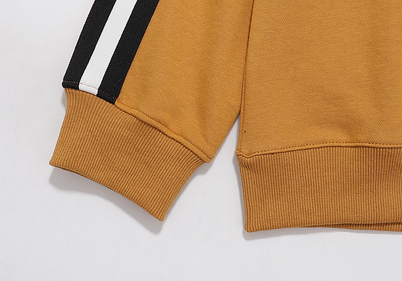 Свитшот Gucci Small Logo And Stripes On The Sleeve "Brown/Yellow" фото № 3