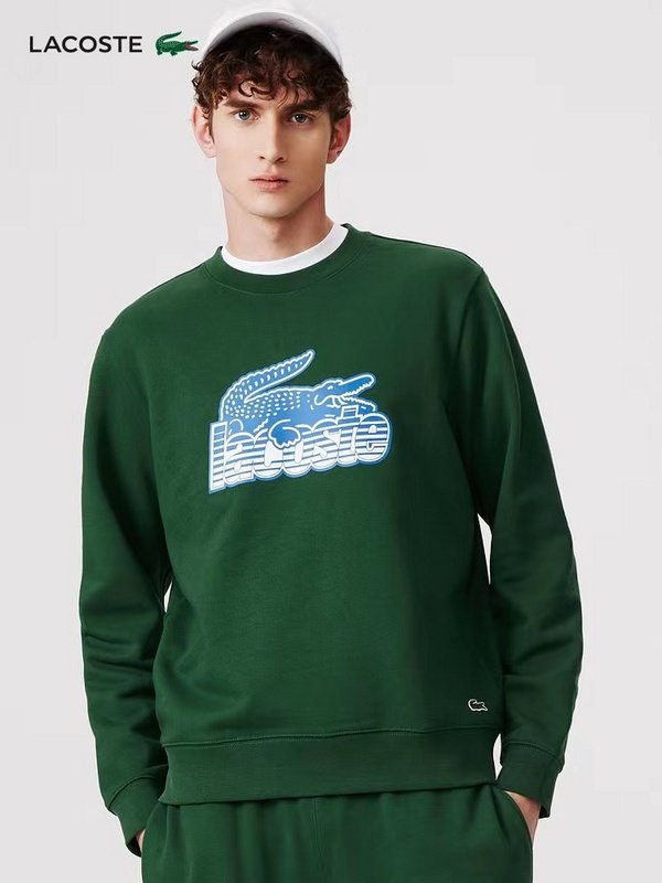 Свитшот Lacoste Big Crocodile Print And Logo Lettering Front "Green" фото № 9