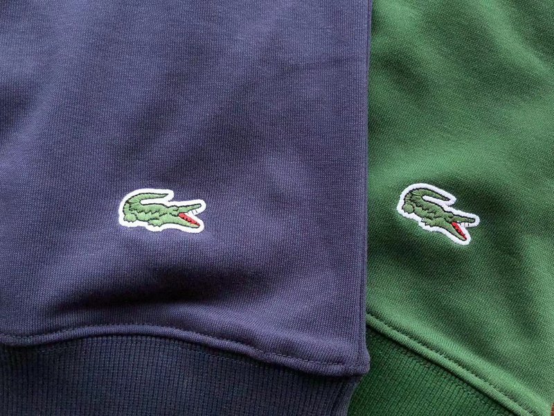 Свитшот Lacoste Big Crocodile Print And Logo Lettering Front "Green" фото № 7