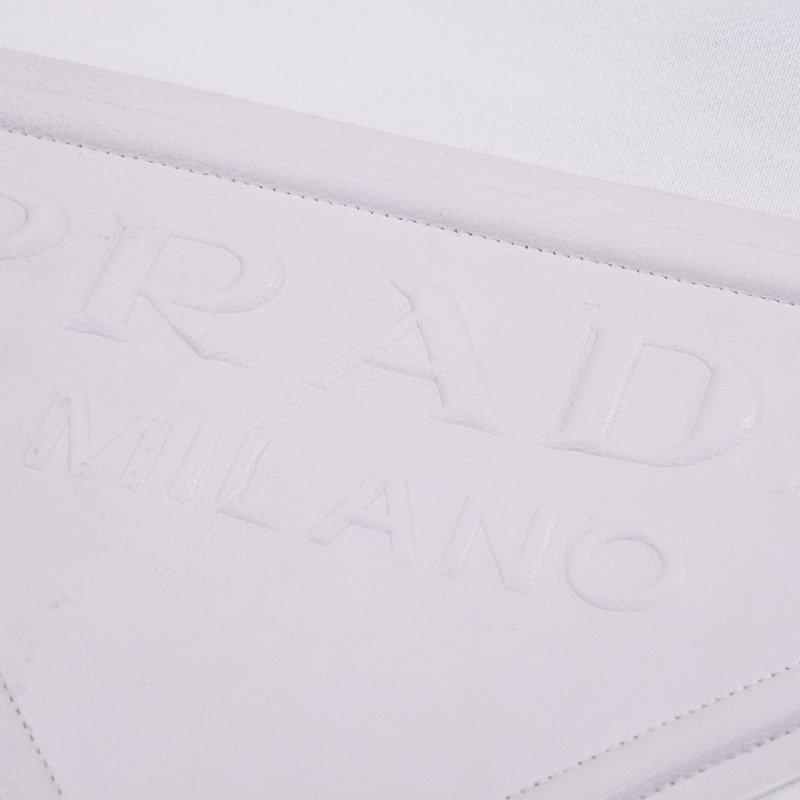 Свитшот Prada Leather Large Logo "White" фото № 3