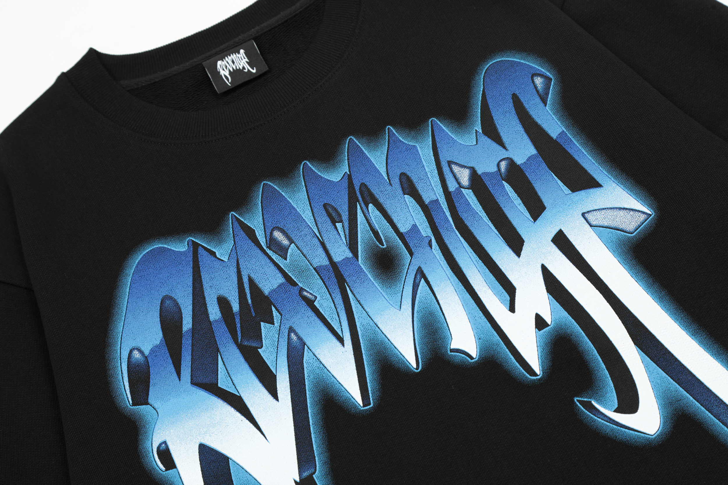 Свитшот Revenge Skull Burst "Black and Blue" фото № 7