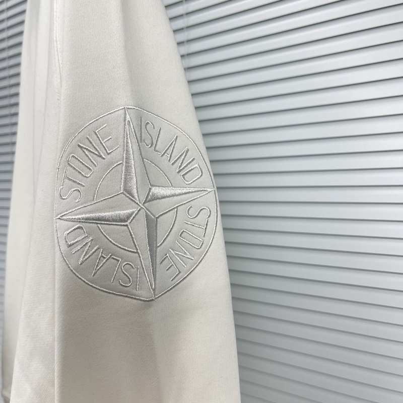 Свитшот Stone Island With Brand Logo On The Sleeve - Monochrome "White" фото № 4