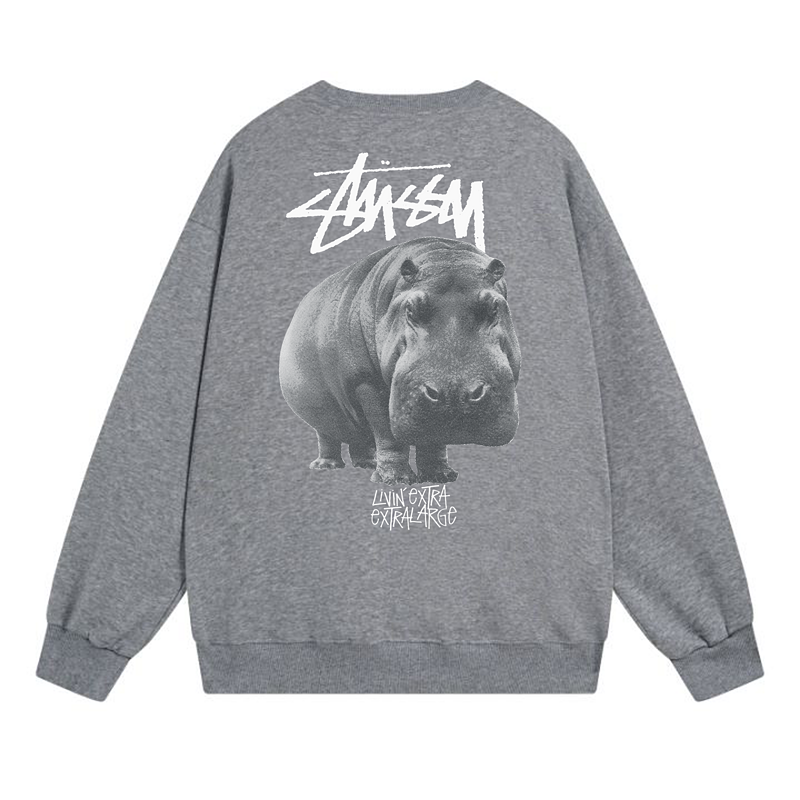 Свитшот Stussy Print Hippopotamus "Dark Gray" фото № 2