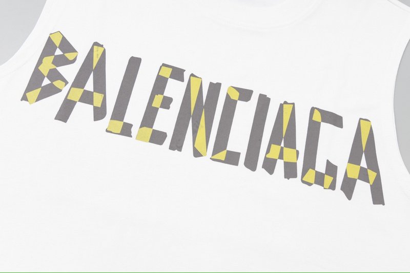 Майка Balenciaga With Pasted Logo "White" фото № 4