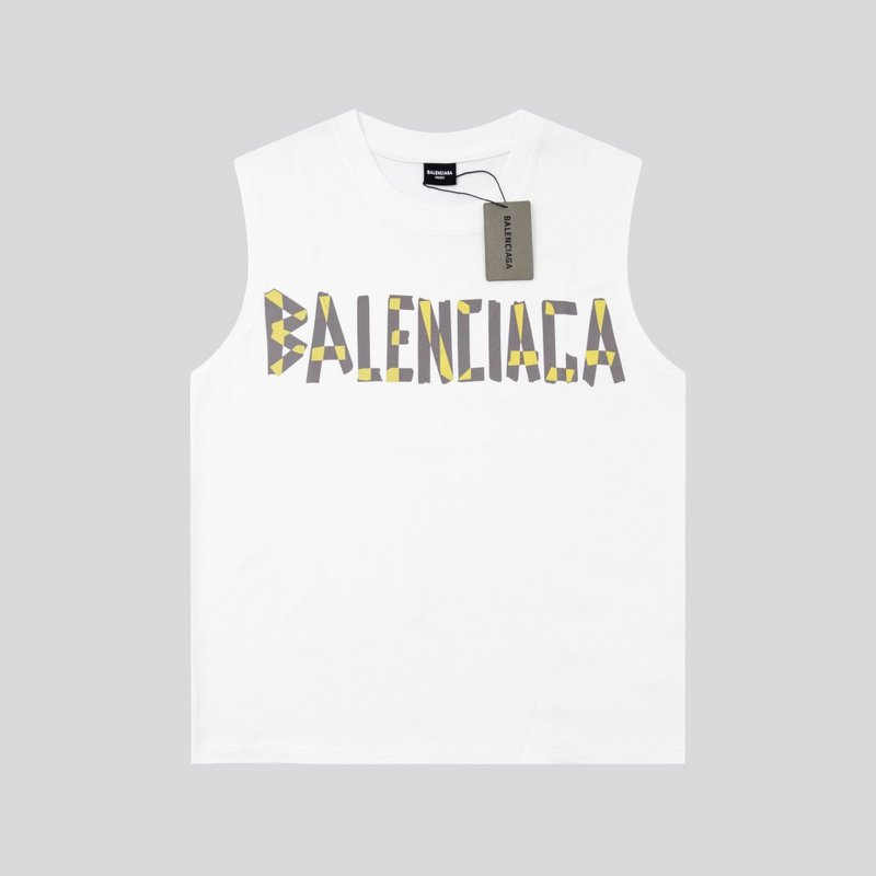 Майка Balenciaga With Pasted Logo "White" фото № 5