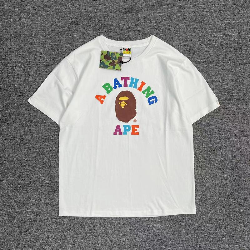 Футболка A Bathing Ape With Text Logo - Multicolored Letters "White" фото № 4