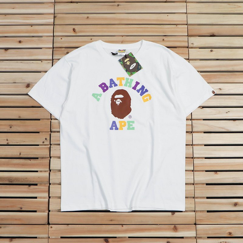 Футболка A Bathing Ape With Brown Monkey "White" фото № 2