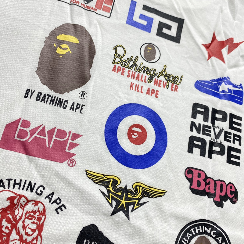 Футболка A Bathing Ape Variety Of Logos "White" фото № 4