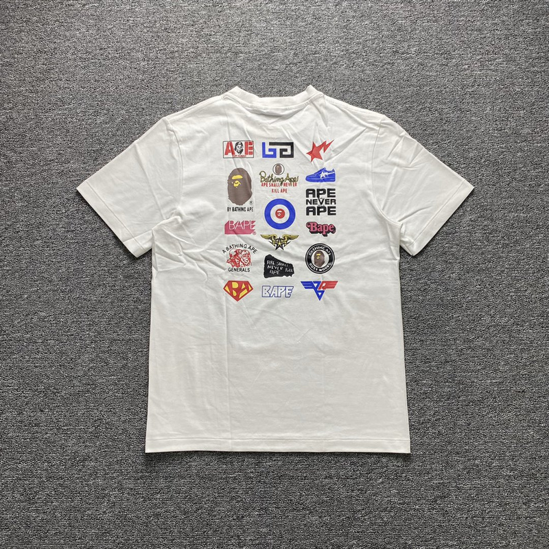 Футболка A Bathing Ape Variety Of Logos "White" фото № 5