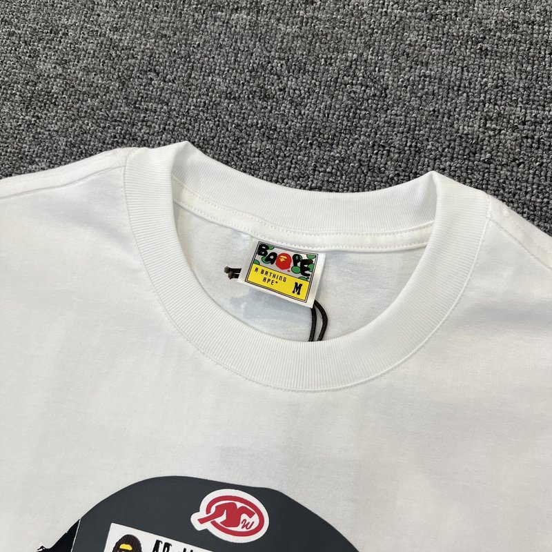 Футболка A Bathing Ape With Stickers "White" фото № 5