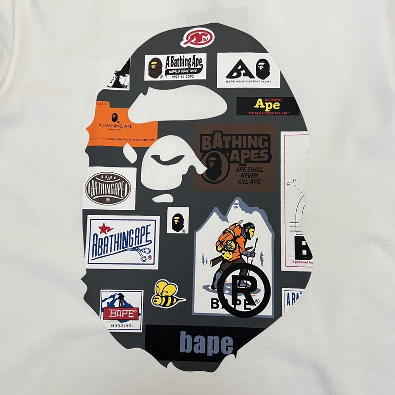 Футболка A Bathing Ape With Stickers "White" фото № 2