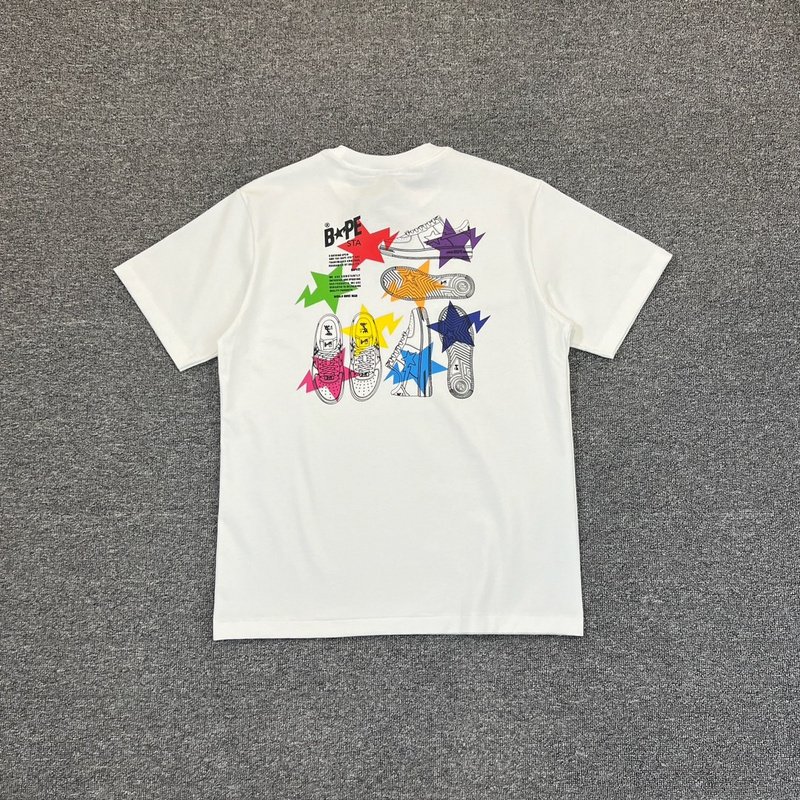 Футболка A Bathing Ape Star Trails "White" фото № 6