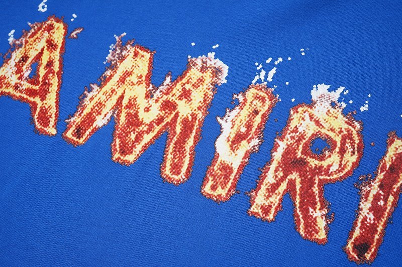 Футболка Amiri Flaming Logo "Blue" фото № 3