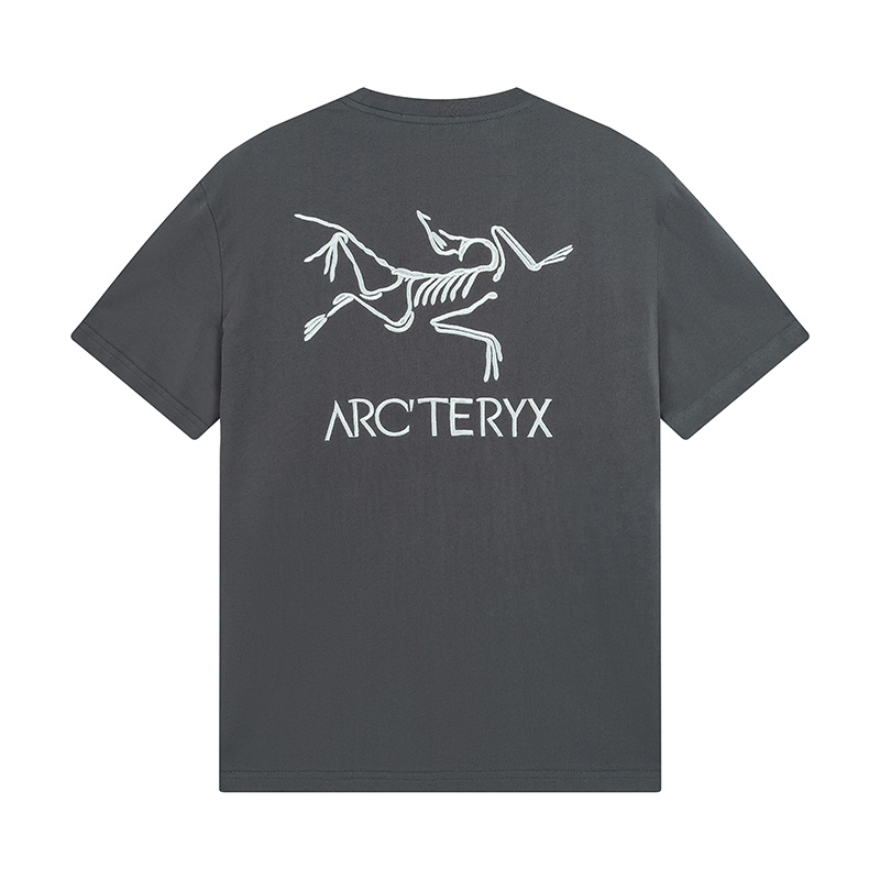 Футболка Arcteryx With A Large And Small Logo Print "Gray" фото № 3