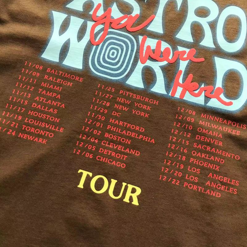 Футболка Astroworld Cities List From Tour "Brown" фото № 7