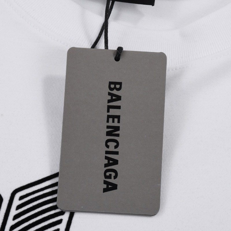 Футболка Balenciaga Striped Logo Print B "White" фото № 4