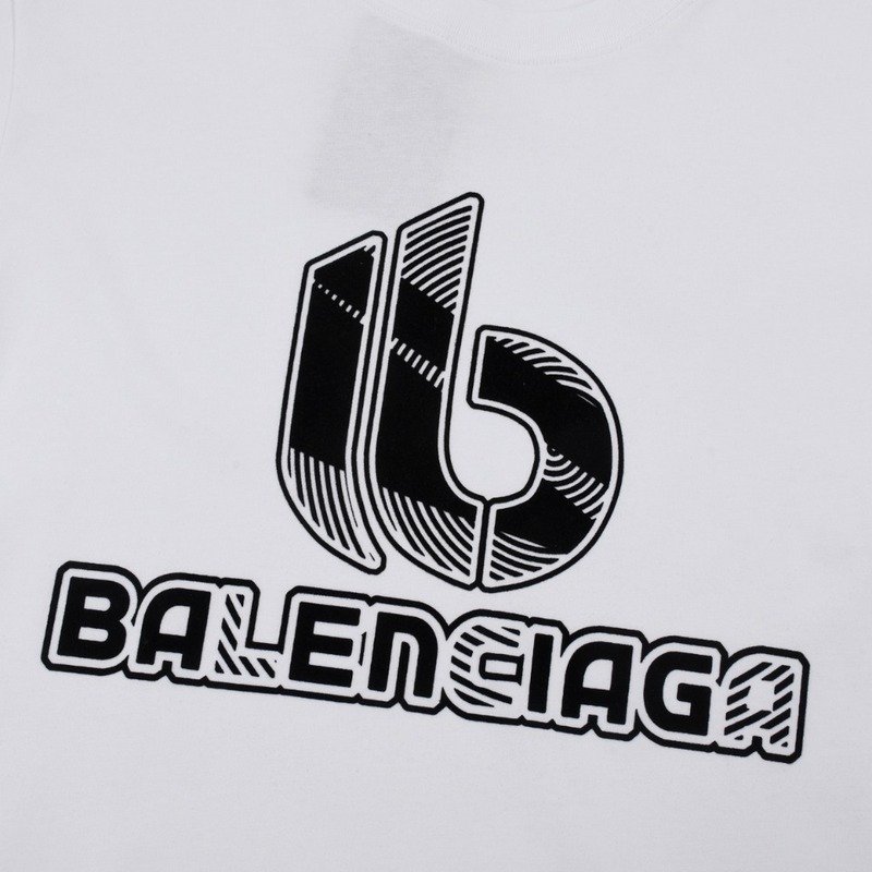 Футболка Balenciaga Striped Logo Print B "White" фото № 6
