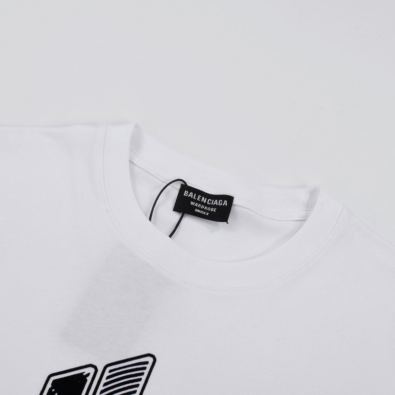 Футболка Balenciaga Striped Logo Print B "White" фото № 5