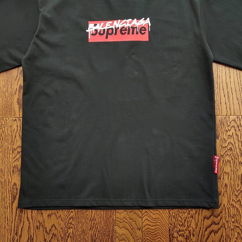 Футболка Balenciaga X Supreme Plaque With Text Logos "Black" фото № 6