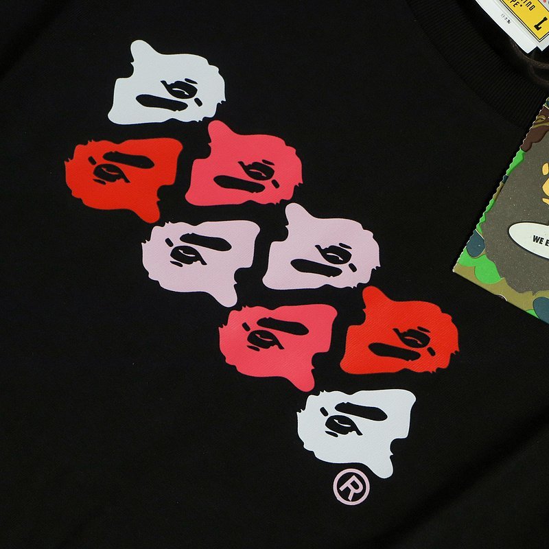 Футболка Bape Colorful Small Details Front And Big Print Back "Black" фото № 3