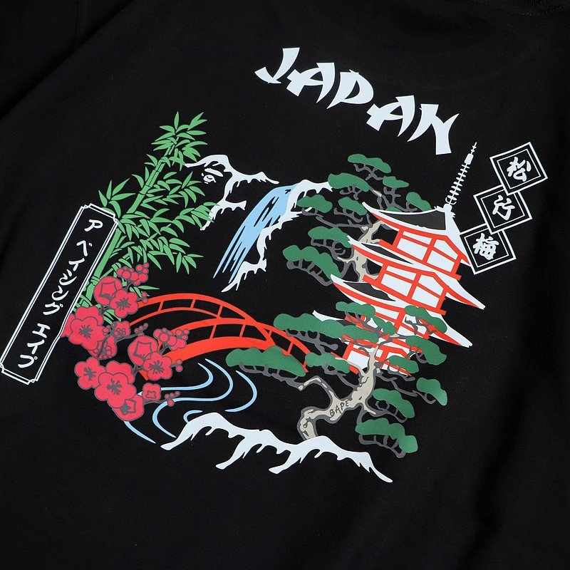 Футболка Bape Japanese Garden Print "Black" фото № 3