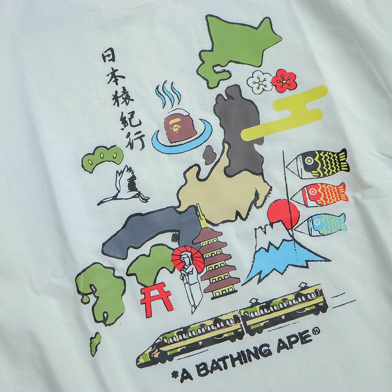 Футболка Bape Large Front Print With Electric Train "White" фото № 5